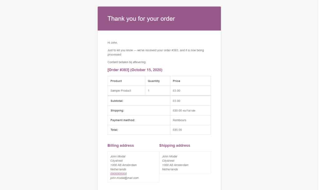 What is Transactional Email: an example in WooCommerce