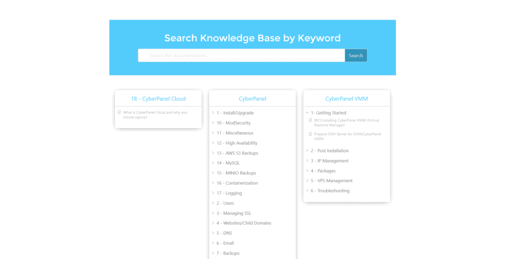 Cyberpanel Review knowledge base