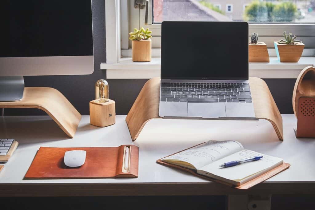 Remote work, a clean desk