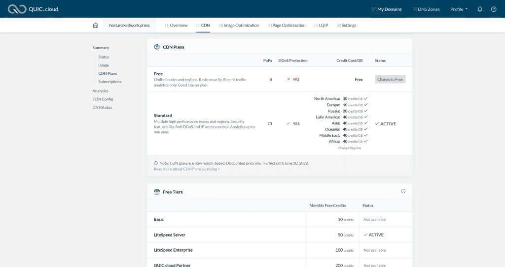 QUIC.cloud review: credit based pricing