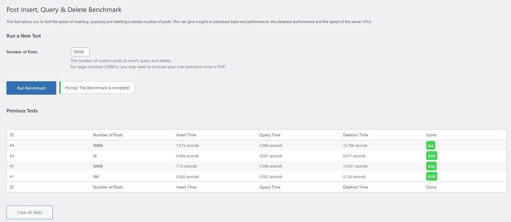 Snelle WordPress prestaties: Single Threaded Test